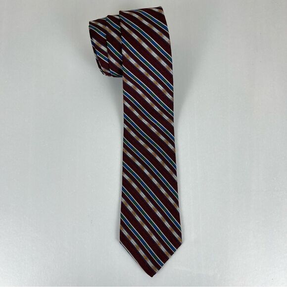 Givenchy Other - Givenchy Vintage Red & Blue Stripe Italian Silk Tie NWTs
